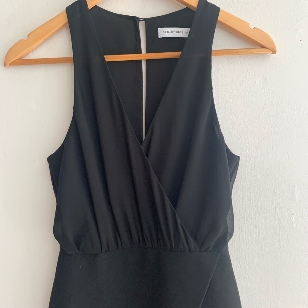Bec & Bridge Black Sleeveless Wrap Mini Dress - Picture 2 of 8